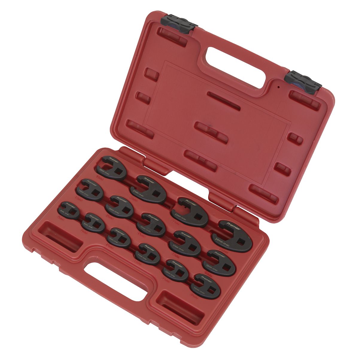 Sealey Premier Crow's Foot Spanner Set 3/8"Sq Drive 15pc - Image 2