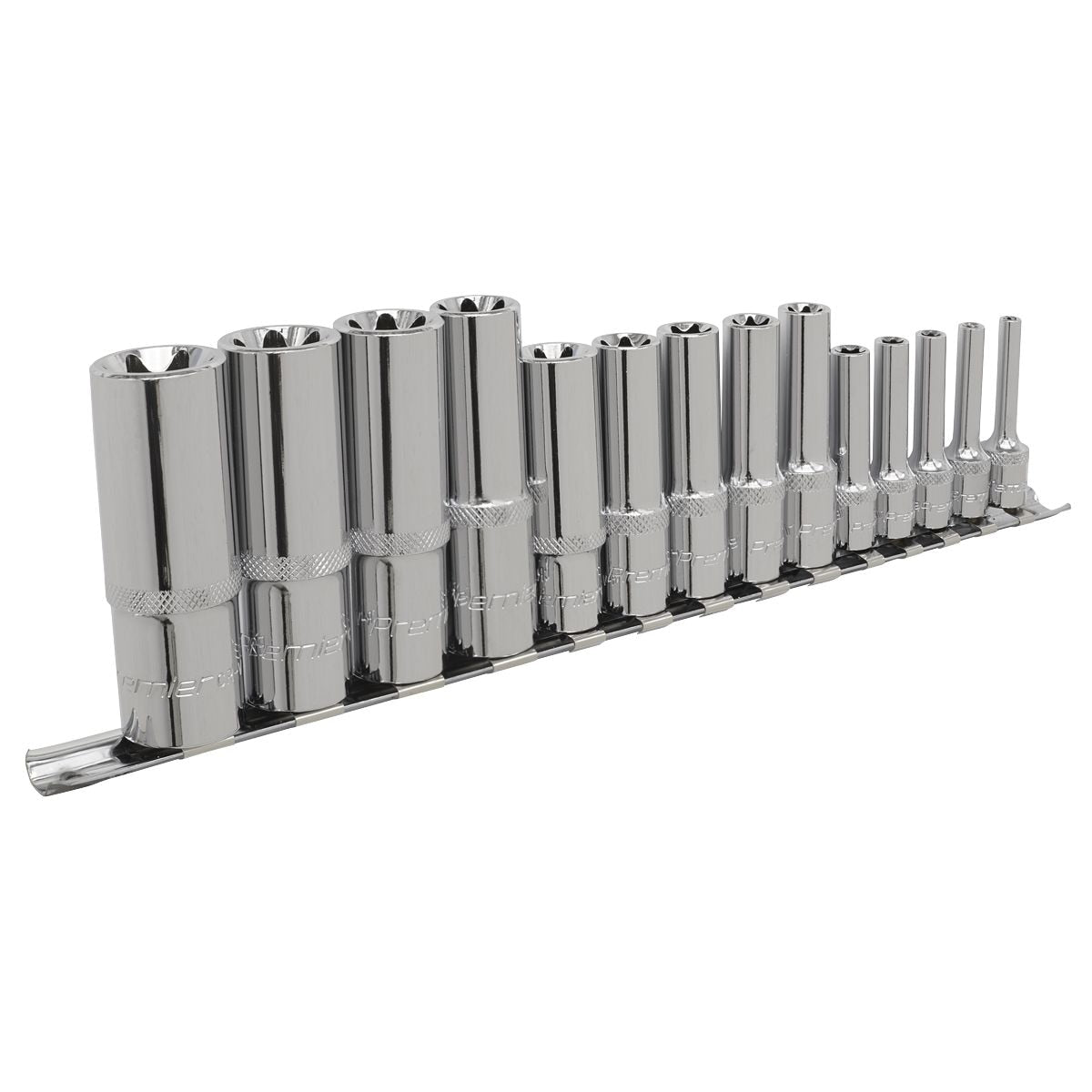 Sealey Premier TRX-Star* Deep Socket Set 1/4", 3/8" & 1/2"Sq Drive 14pc - Image 1
