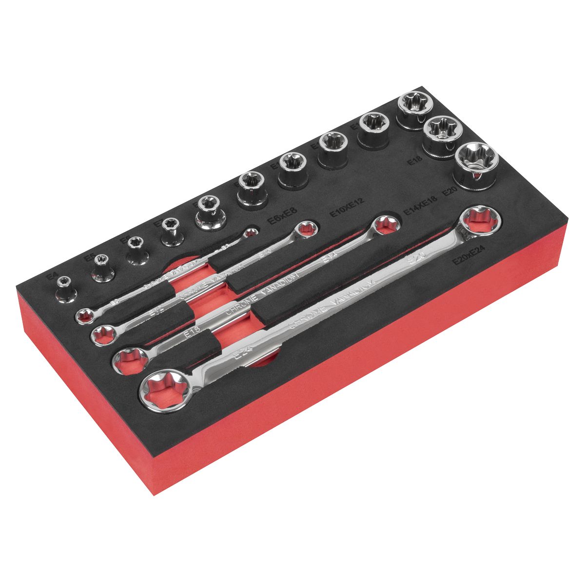 Sealey Premier TRX-Star* 3/8"Sq Drive Socket & Spanner Set 16pc - Image 1