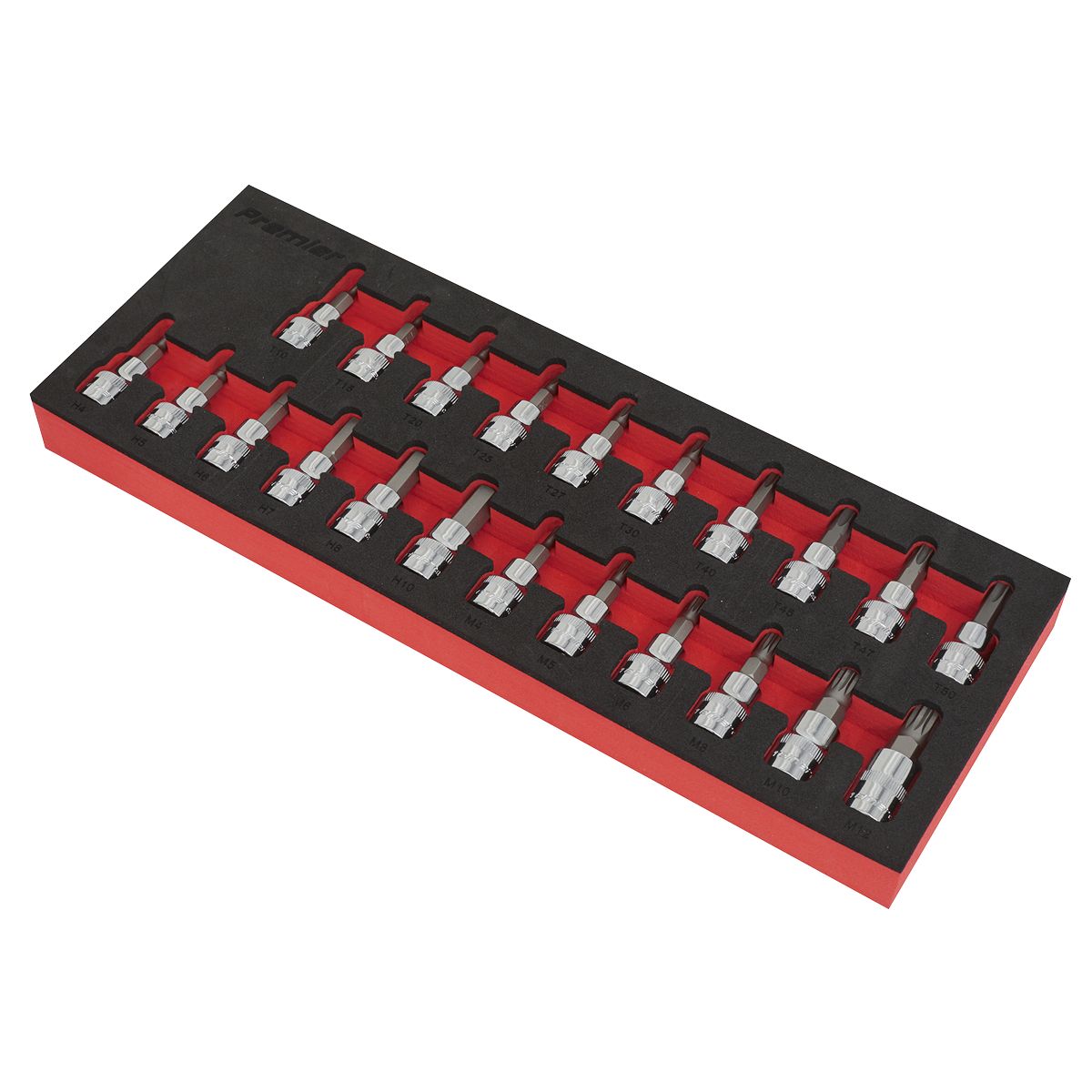 Sealey Premier TRX-Star*/Hex/Spline Socket Bit Set 3/8"Sq Drive 22pc - Image 2