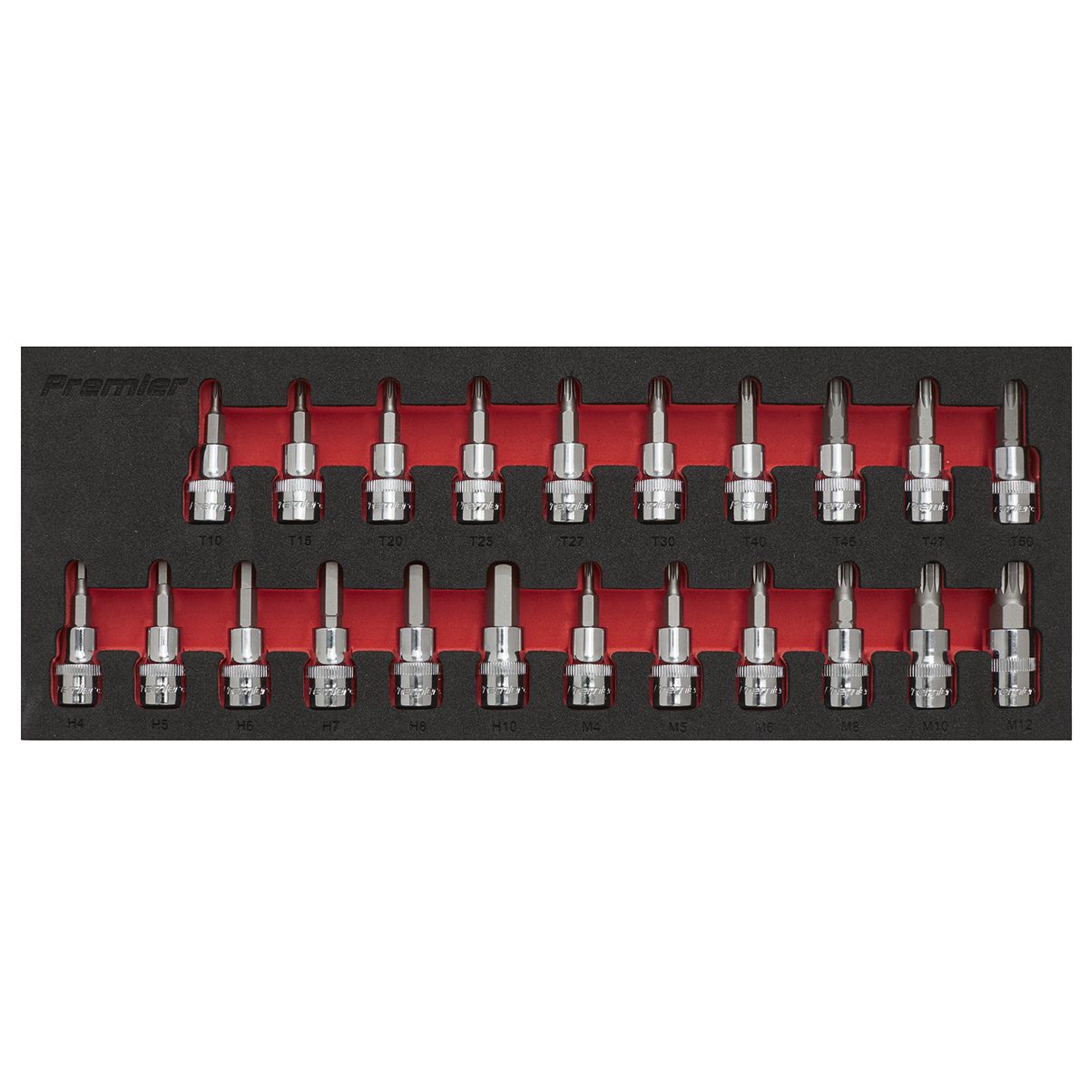 Sealey Premier TRX-Star*/Hex/Spline Socket Bit Set 3/8"Sq Drive 22pc - Image 3