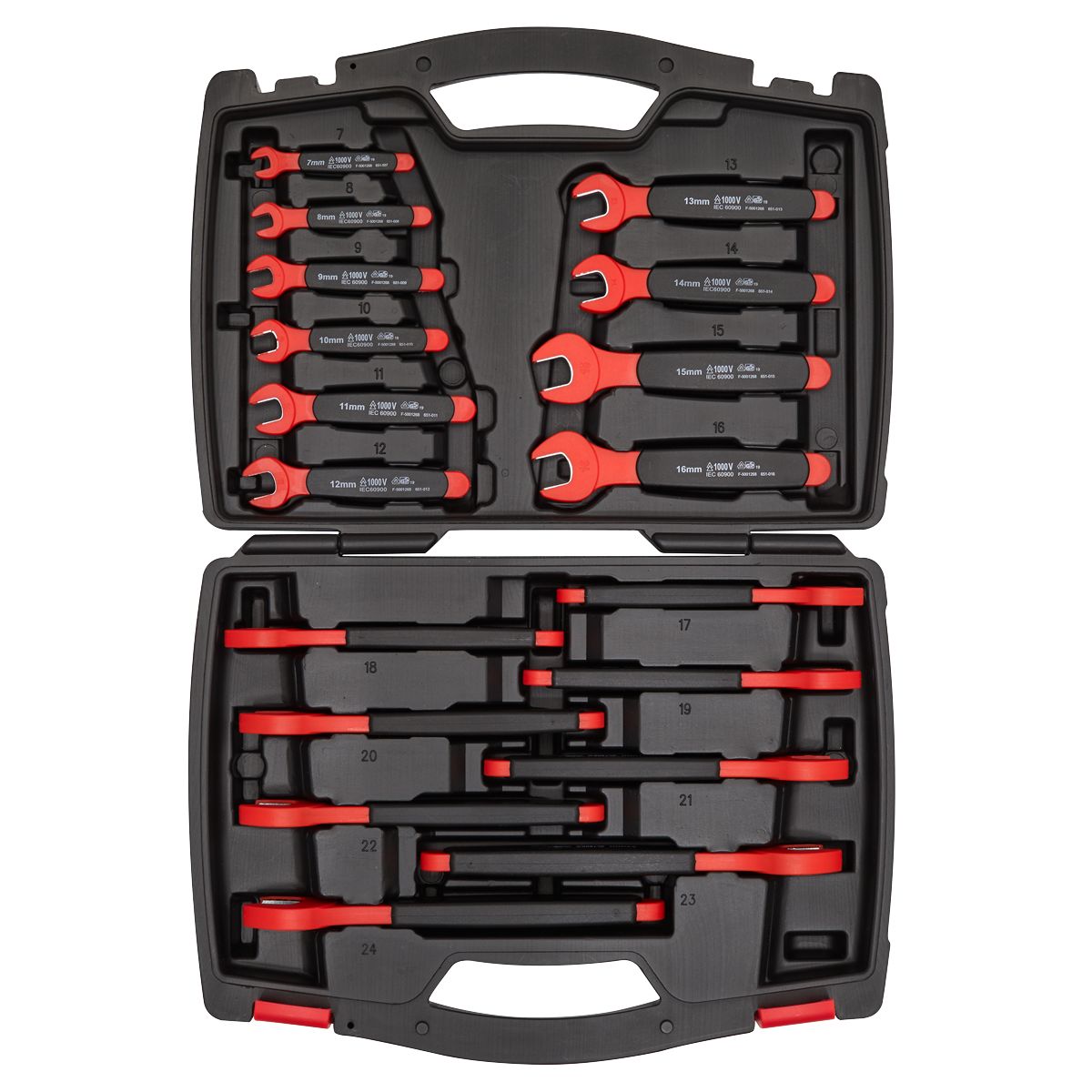 Sealey Premier Insulated Open-End Spanner Set 18pc - VDE Approved - Image 3