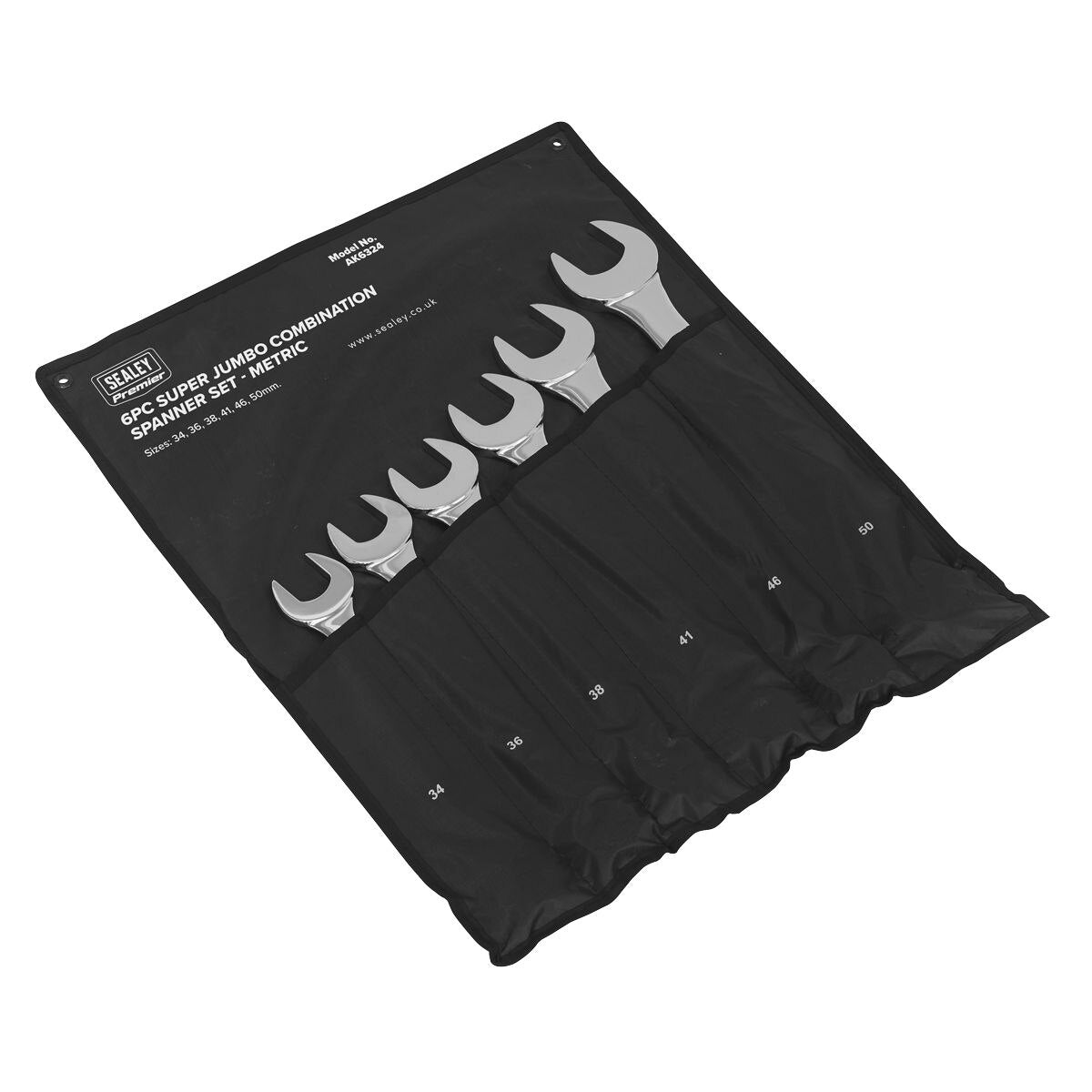 Sealey Premier Super Jumbo Combination Spanner Set 6pc - Image 4