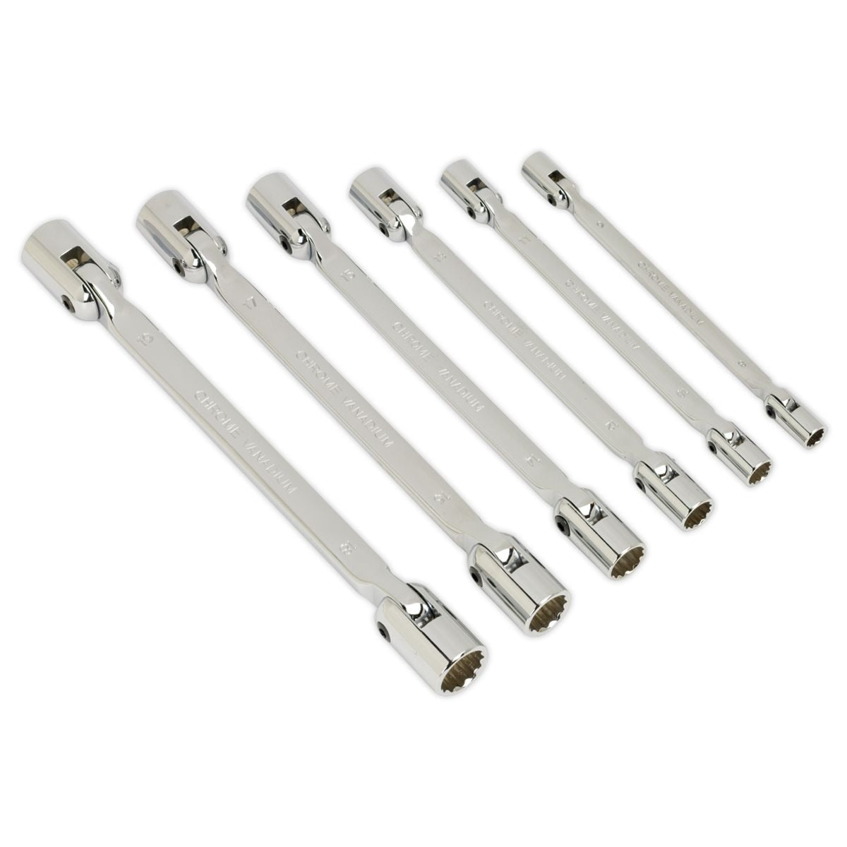 Sealey Premier Double Flexi-Head Socket Spanner Set 6pc - Image 1