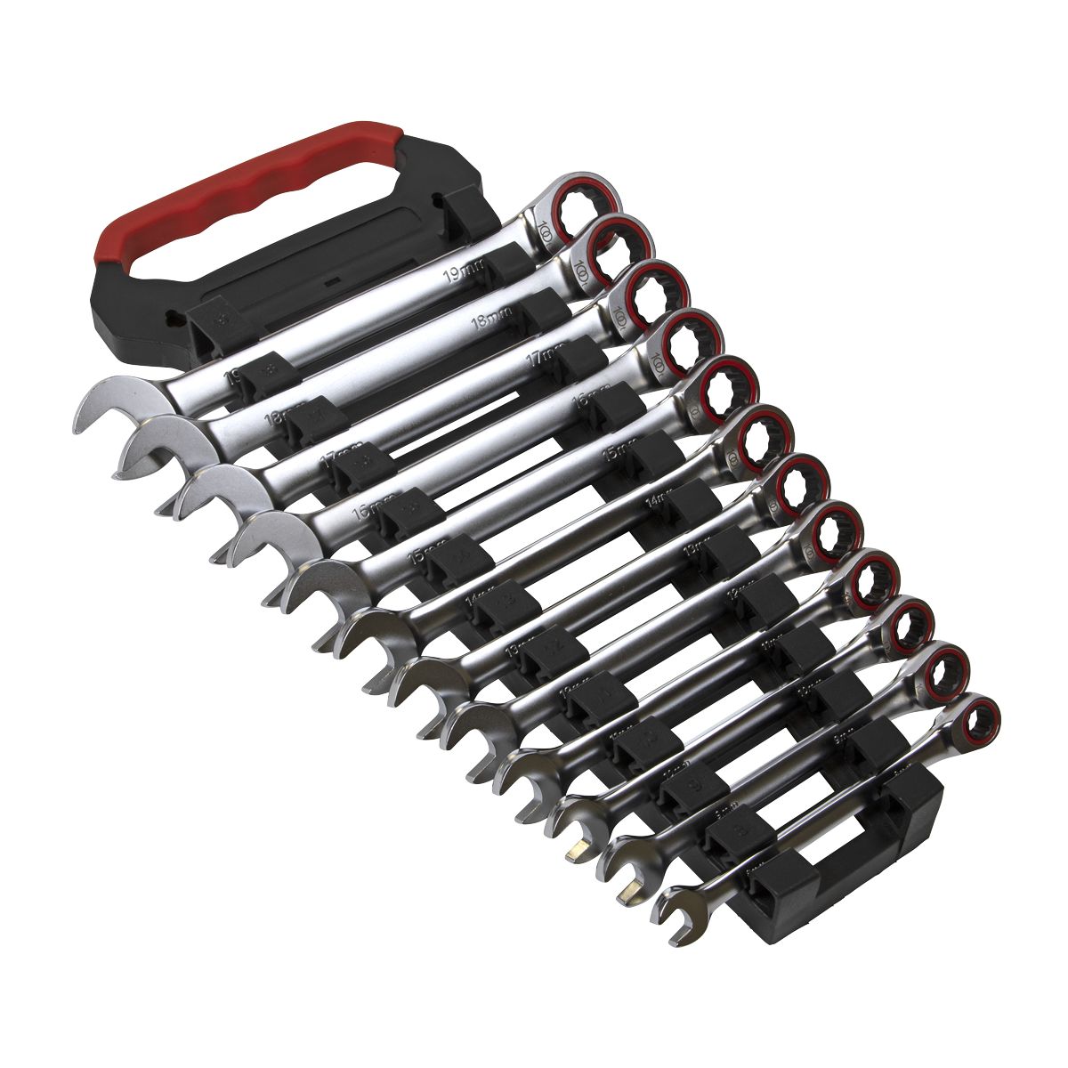Sealey Premier Platinum Ratchet Combination Spanner Set 12pc - Image 1