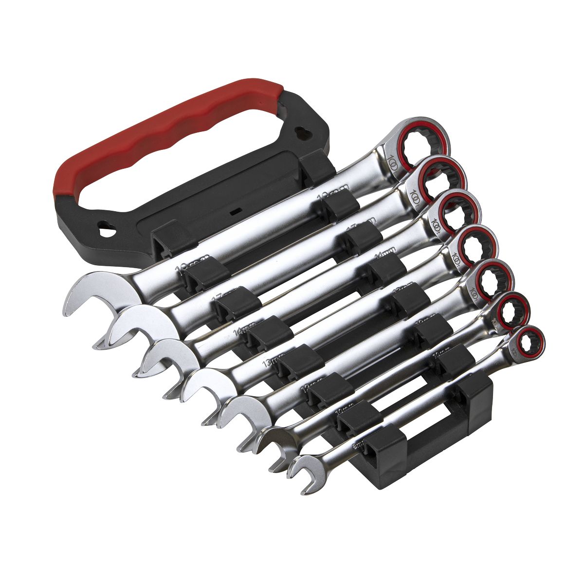 Sealey Premier Platinum Ratchet Combination Spanner Set 7pc - Image 1