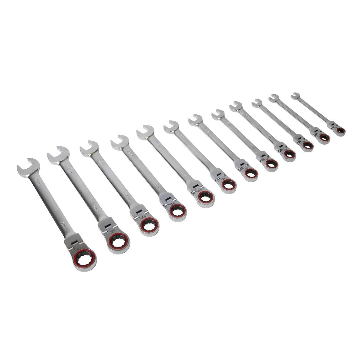 Sealey Premier Platinum Flexi-Head Ratchet Combination Spanner Set 12pc - Image 2