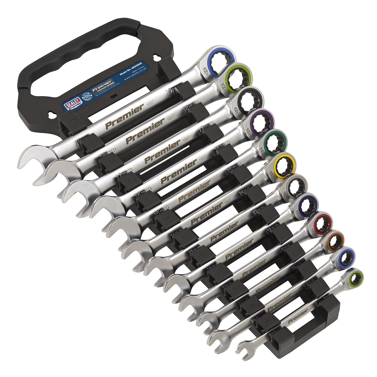 Sealey Premier Platinum Combination Ratchet Spanner Set 12pc - Image 1