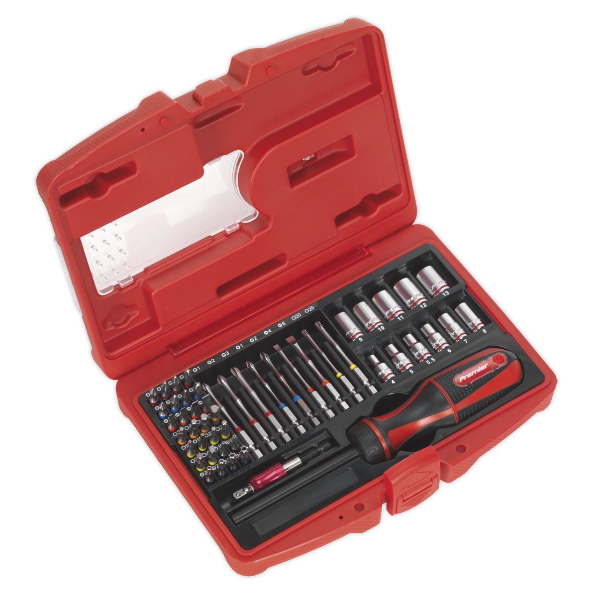 Sealey Premier Fine Tooth Ratchet Screwdriver & Accessory Set 51pc - Image 1