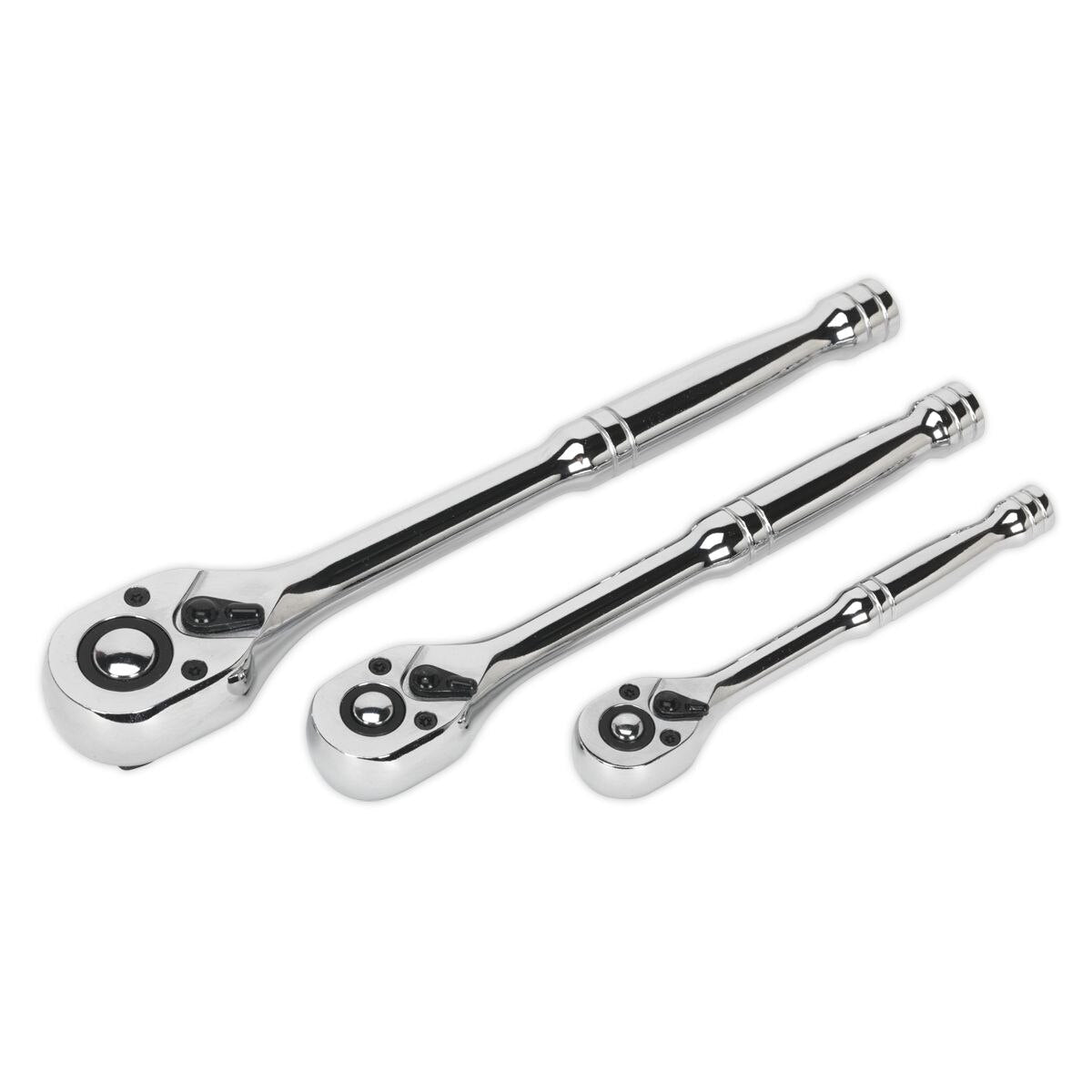 Sealey Premier Pear-Head Ratchet Wrench Set with Flip Reverse 3pc - Image 4