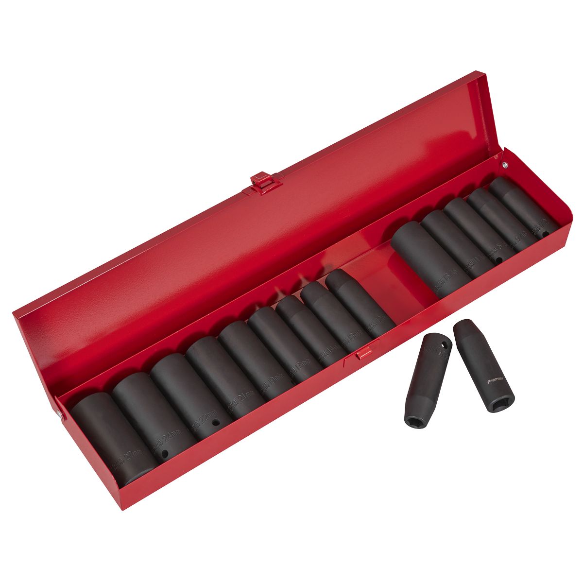 Sealey Premier Metric/Imperial Deep Impact Socket Set 1/2"Sq Drive 16pc - Image 1