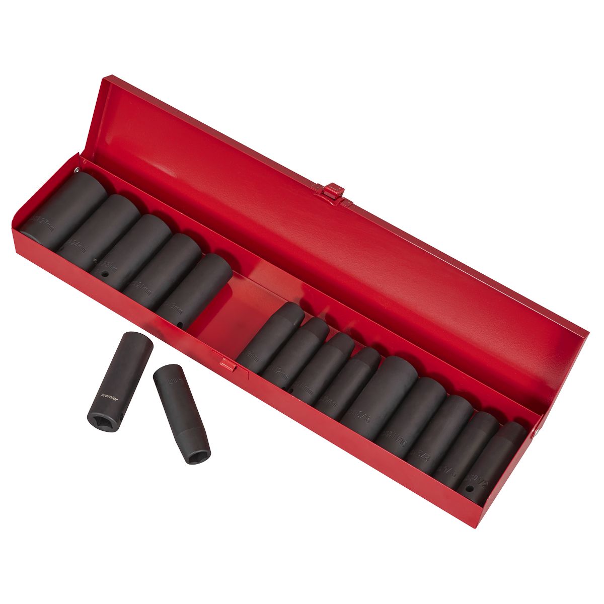 Sealey Premier Metric/Imperial Deep Impact Socket Set 1/2"Sq Drive 16pc - Image 2