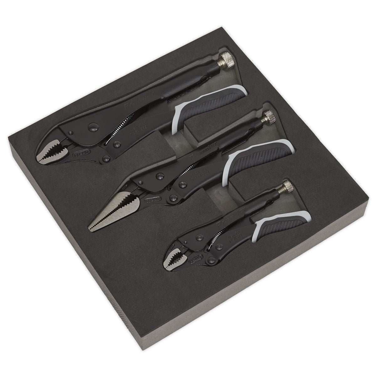 Sealey Premier Black Quick Release Locking Pliers Set 3pc - Image 2