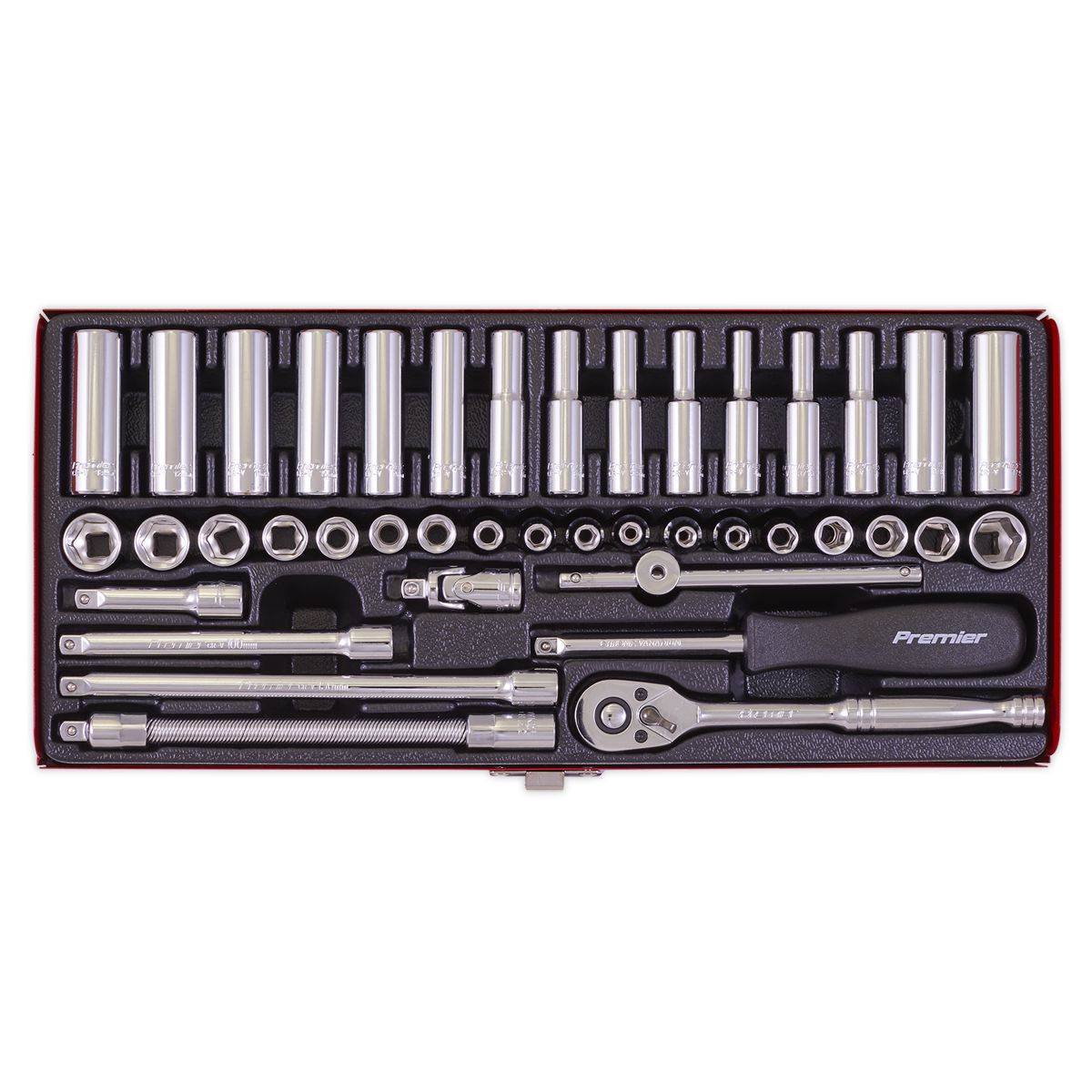 Sealey Premier Metric/Imperial Socket Set 1/4"Sq Drive 41pc - Image 5