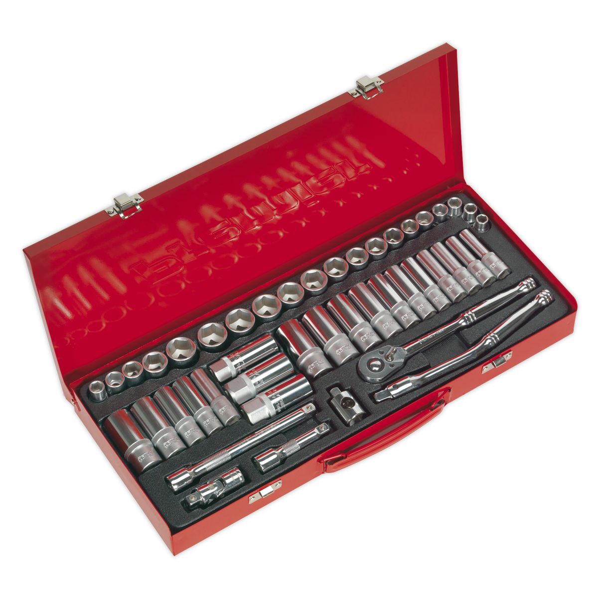 Sealey Premier Metric/Imperial Socket Set 3/8"Sq Drive 45pc - Image 1