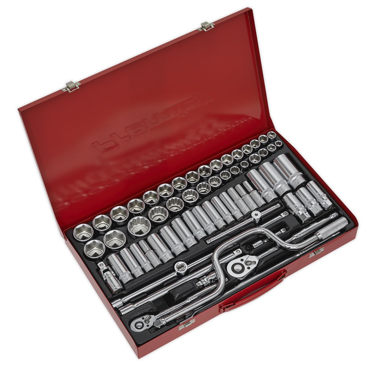 Sealey Premier Metric/Imperial Socket Set 3/8" & 1/2"Sq Drive 64pc - Image 1