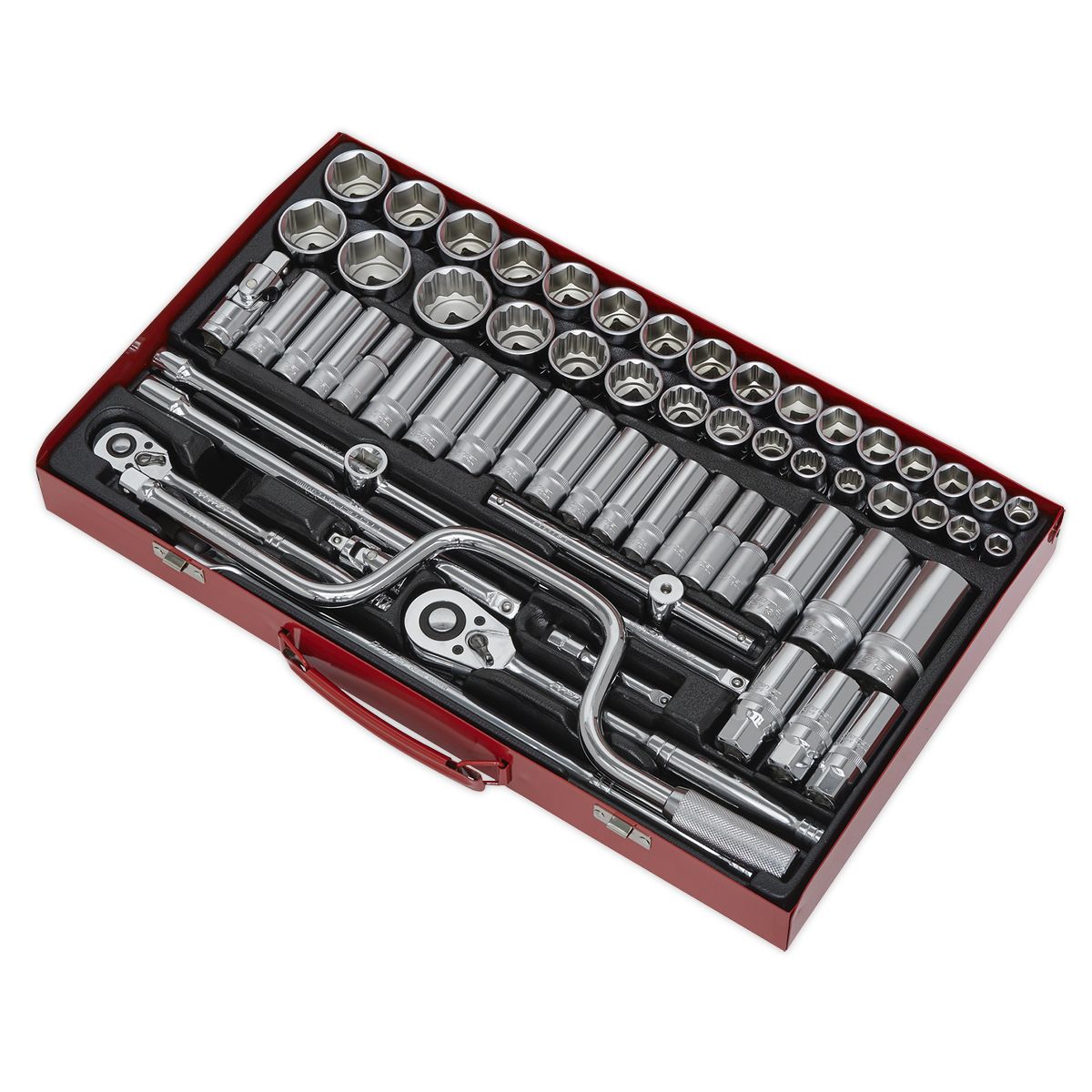 Sealey Premier Metric/Imperial Socket Set 3/8" & 1/2"Sq Drive 64pc - Image 2