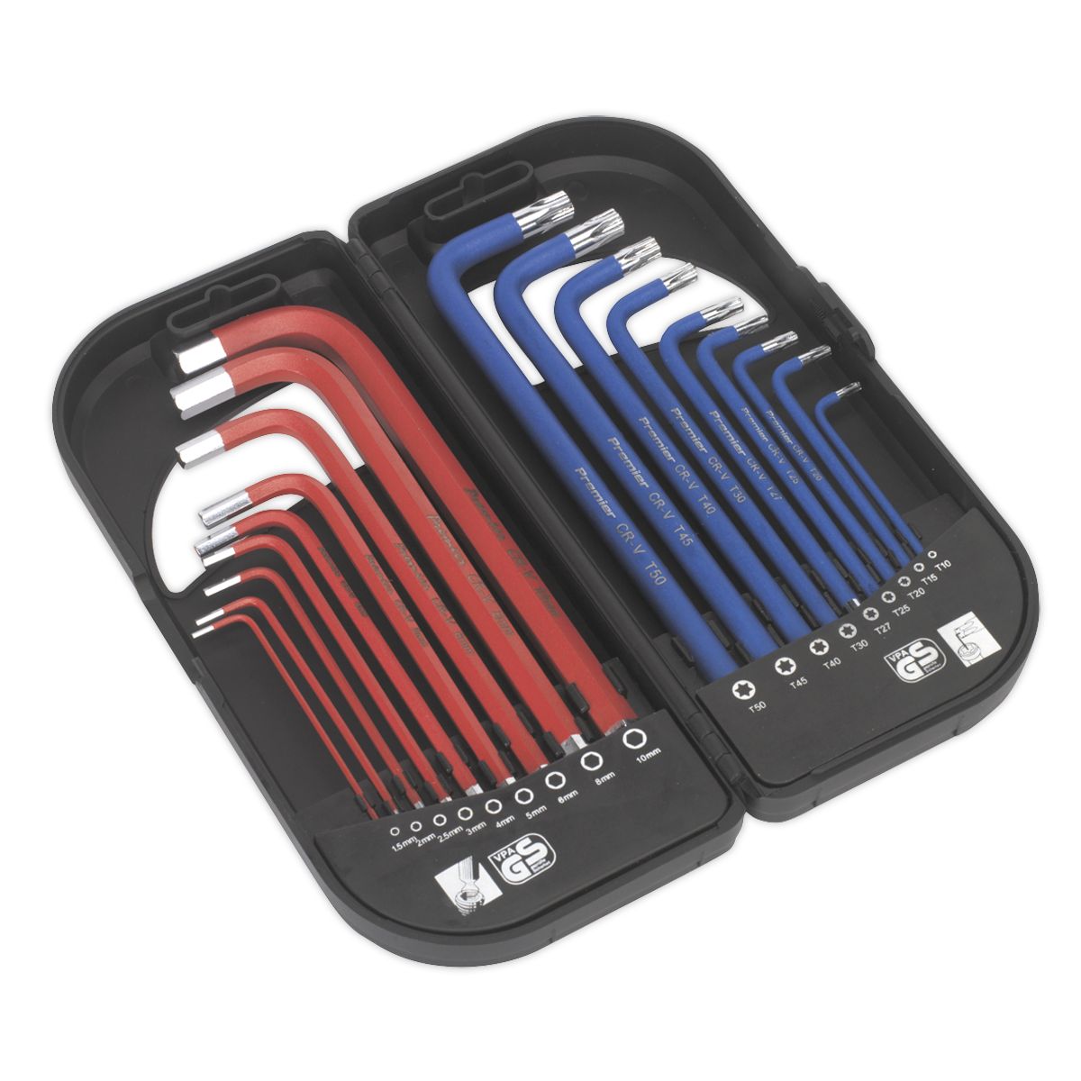 Sealey Premier Long Anti-Slip TRX-Star* & Ball-End Hex Key Set 18pc - Image 1