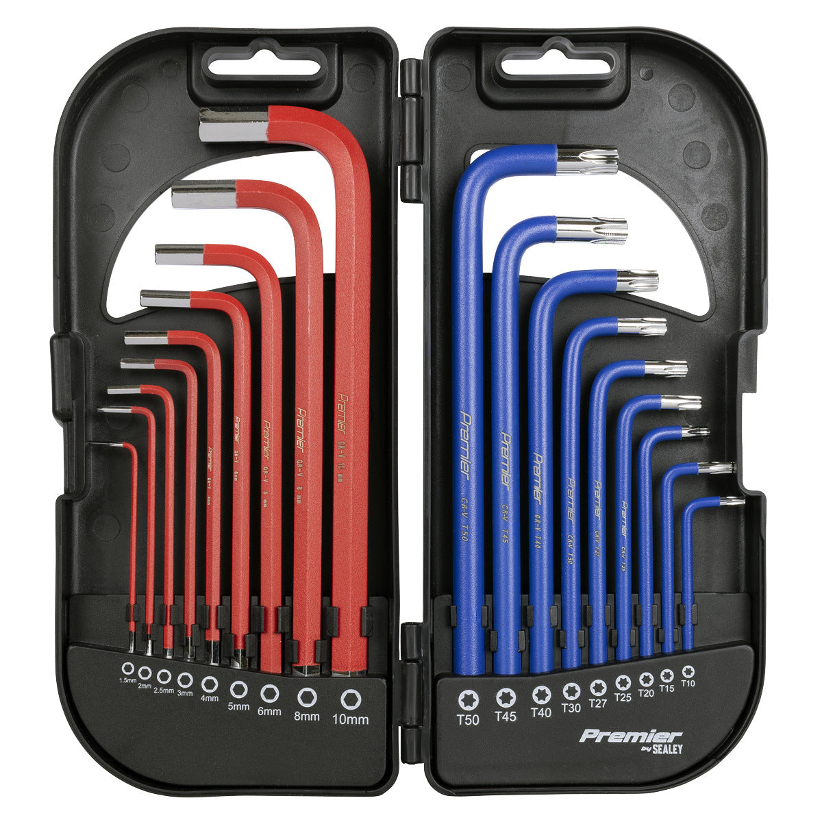 Premier Long Anti-Slip TRX-Star & Ball-End Hex Key Set 18pc AK7176