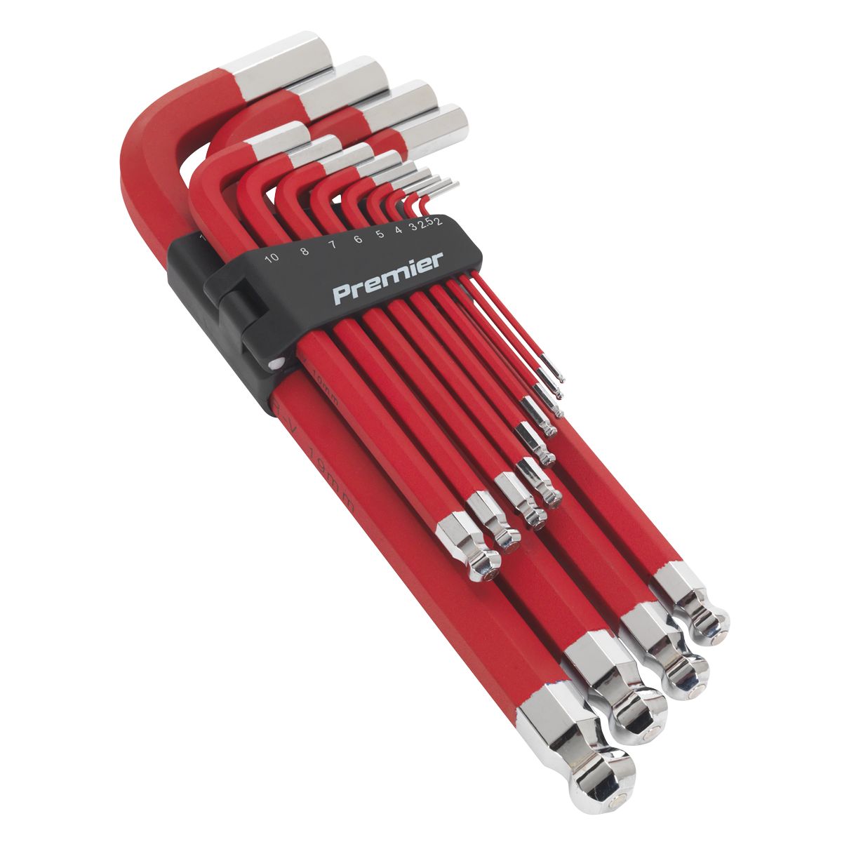 Sealey Premier Jumbo Anti-Slip Ball-End Hex Key Set 13pc - Image 1
