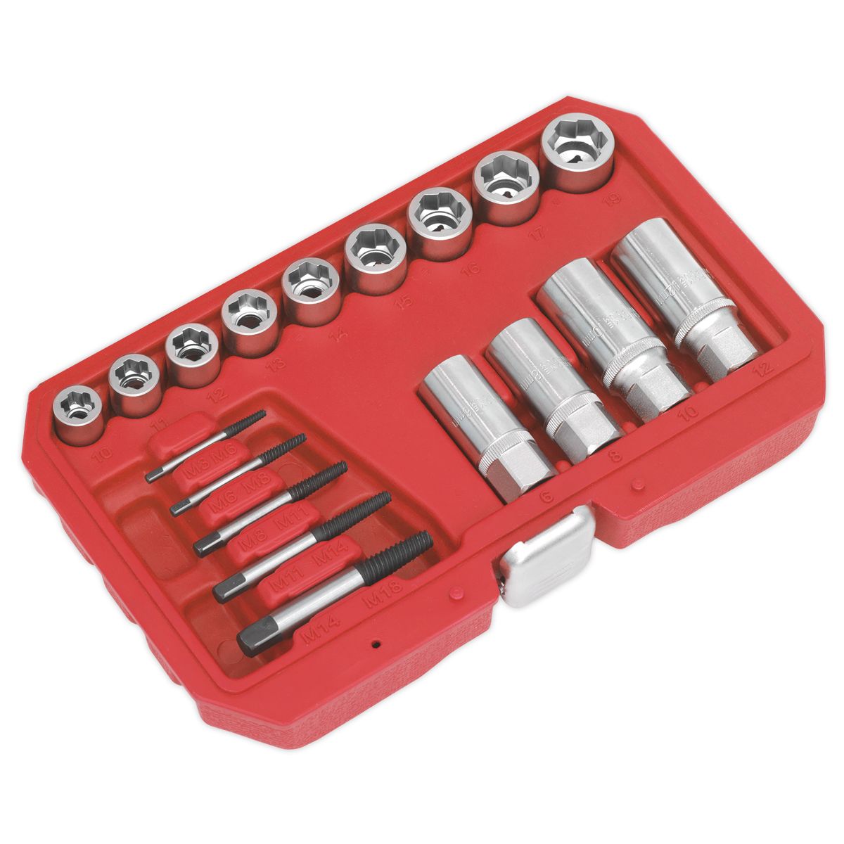 Sealey Premier Bolt, Stud & Screw Extractor Set 18pc - Image 4
