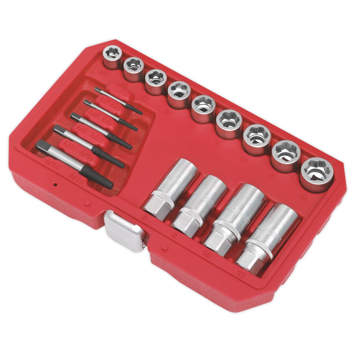 Sealey Premier Bolt, Stud & Screw Extractor Set 18pc - Image 5