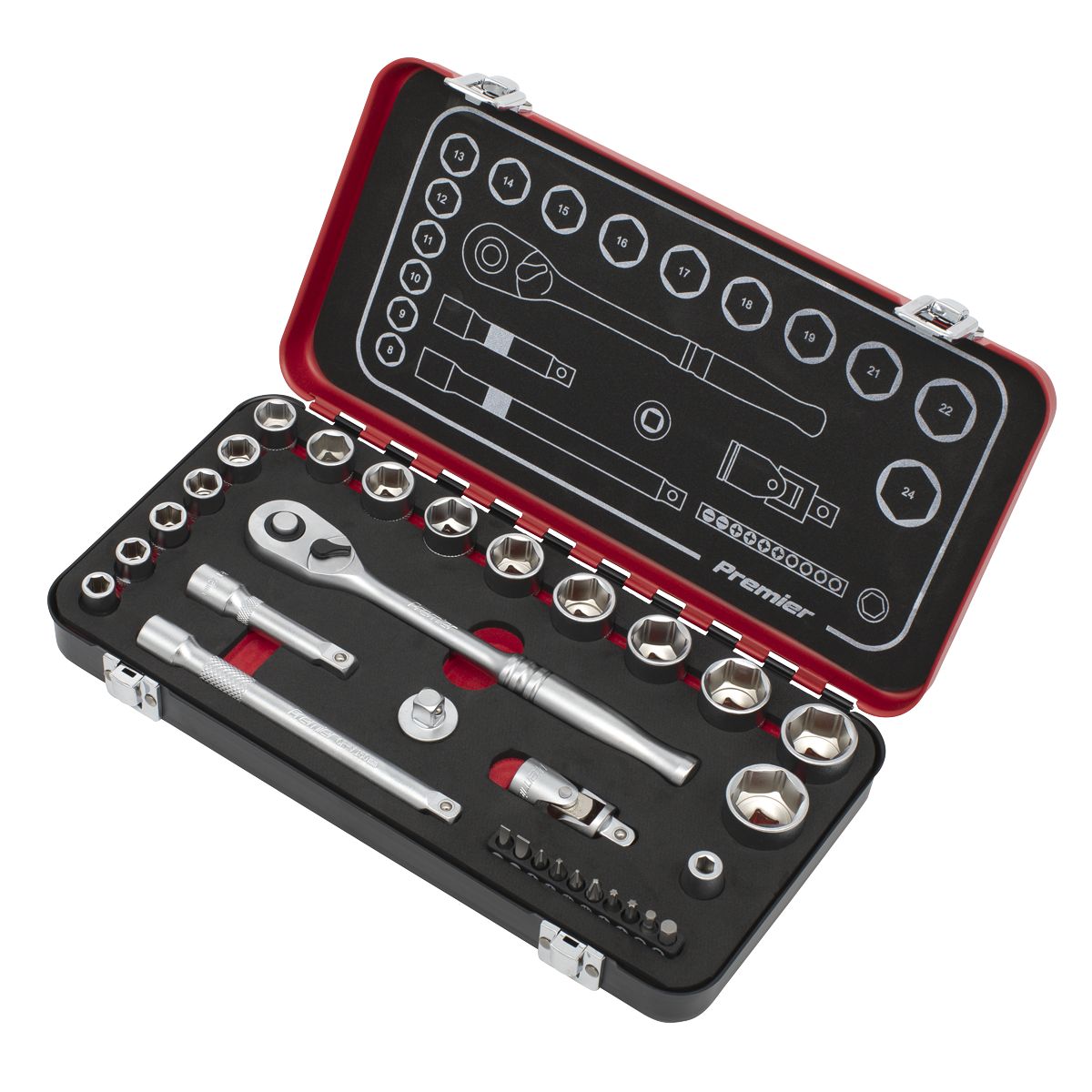 Sealey Premier Platinum Socket Set 3/8"Sq Drive 31pc - Image 2