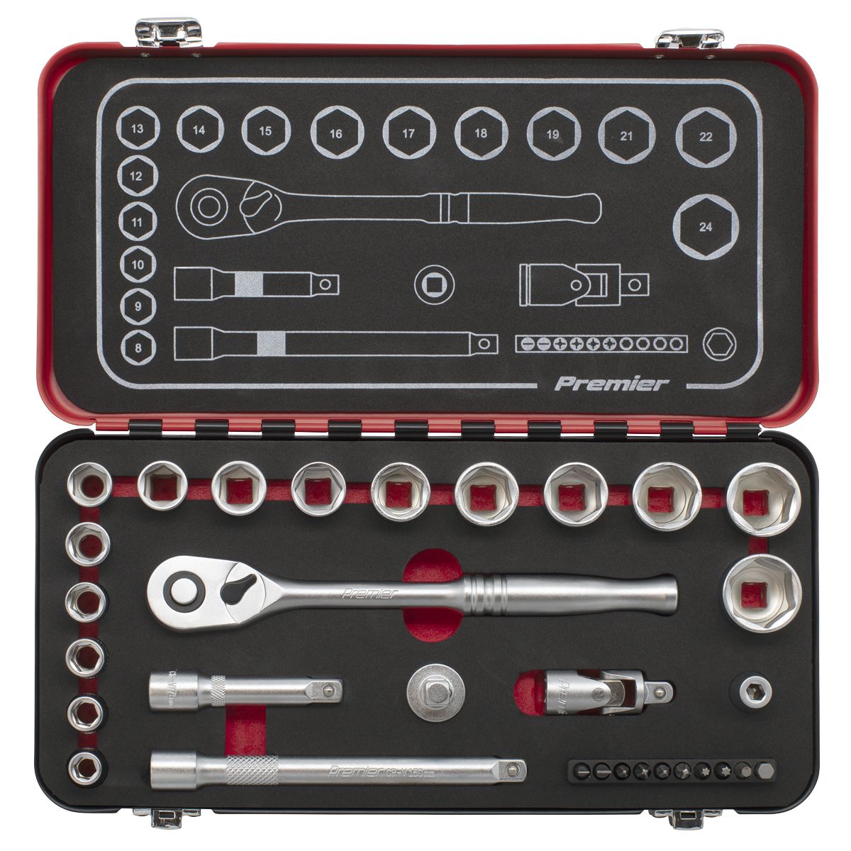 Sealey Premier Platinum Socket Set 3/8"Sq Drive 31pc - Image 3