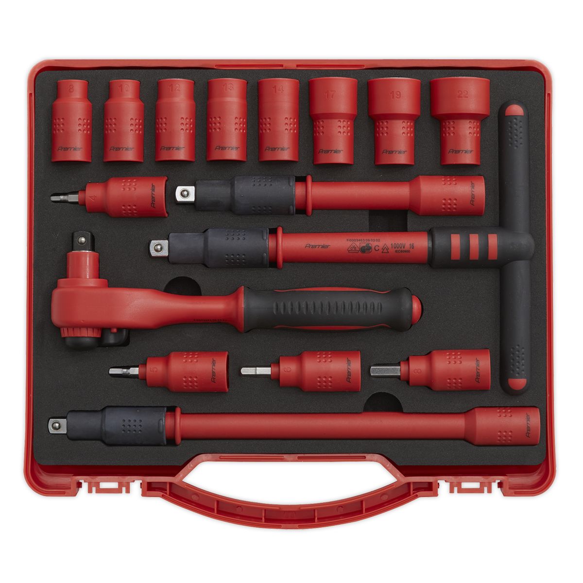 Sealey Premier Insulated Socket Set 3/8"Sq Drive 16pc - VDE Approved - Image 3