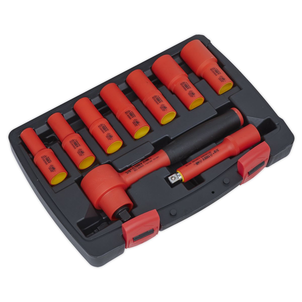Sealey Premier Insulated Socket Set 3/8"Sq Drive 9pc - VDE Approved - Image 2