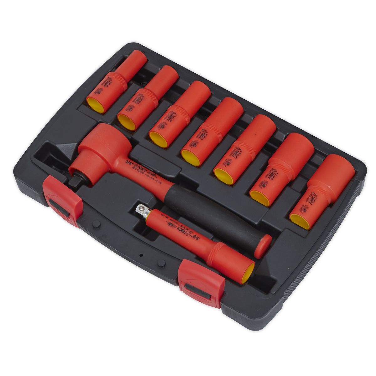 Sealey Premier Insulated Socket Set 3/8"Sq Drive 9pc - VDE Approved - Image 3