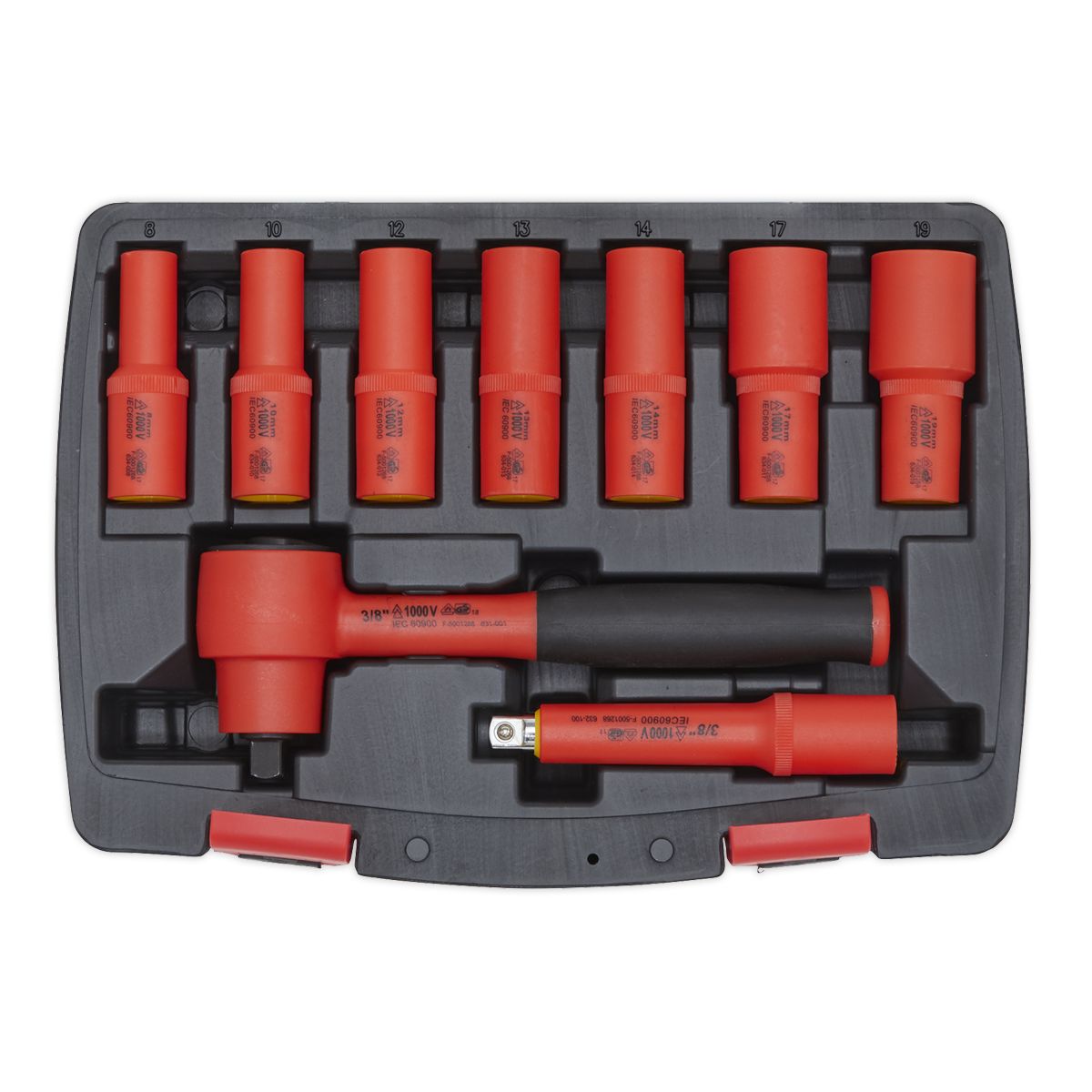 Sealey Premier Insulated Socket Set 3/8"Sq Drive 9pc - VDE Approved - Image 5