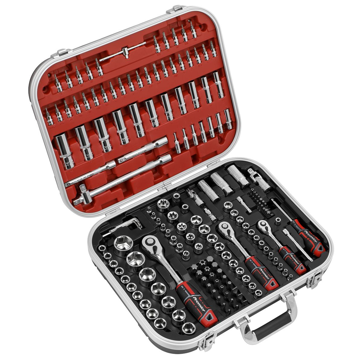 Sealey Premier Socket Set 1/4", 3/8" & 1/2"Sq Drive 172pc - Image 1