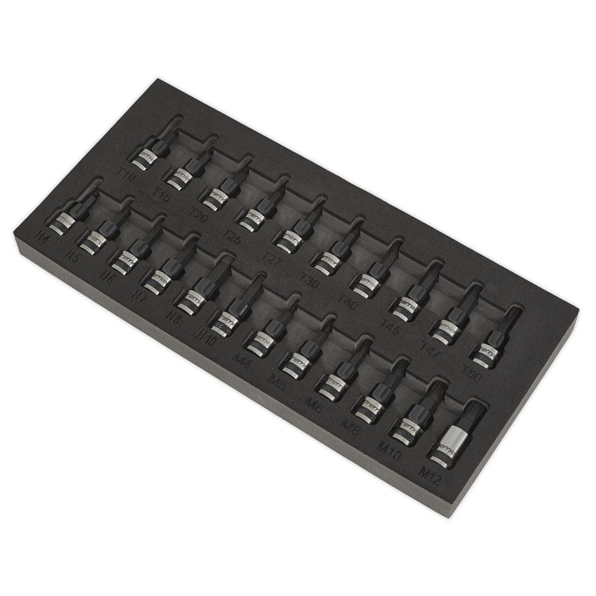 Sealey Premier Black TRX-Star*/Hex/Spline Socket Bit Set 3/8"Sq Drive 22pc - Image 4