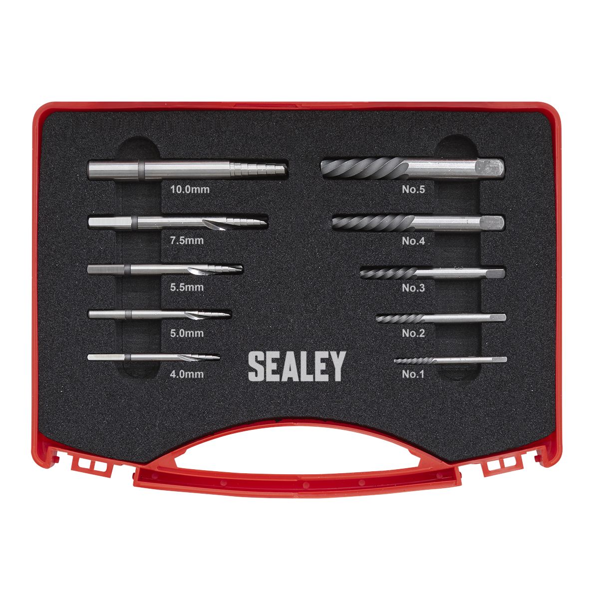 Sealey Step Drill Screw/Bolt Extractor Set 10pc - Image 2