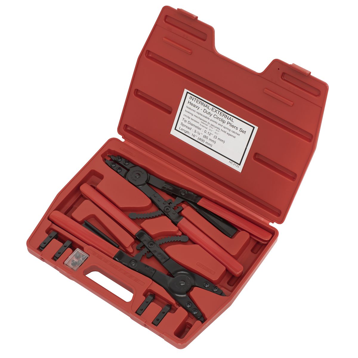 Sealey Premier Heavy-Duty Circlip Pliers Set Internal/External 400mm - Image 3