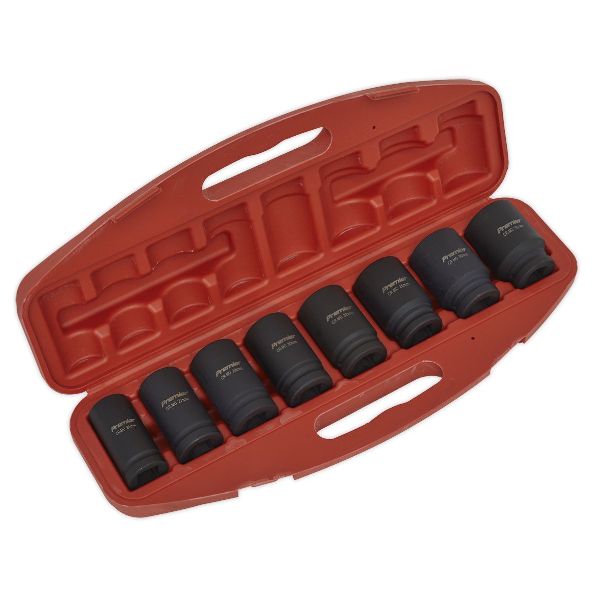 Sealey Premier Deep Impact Socket Set Deep 3/4"Sq Drive 8pc - Image 1