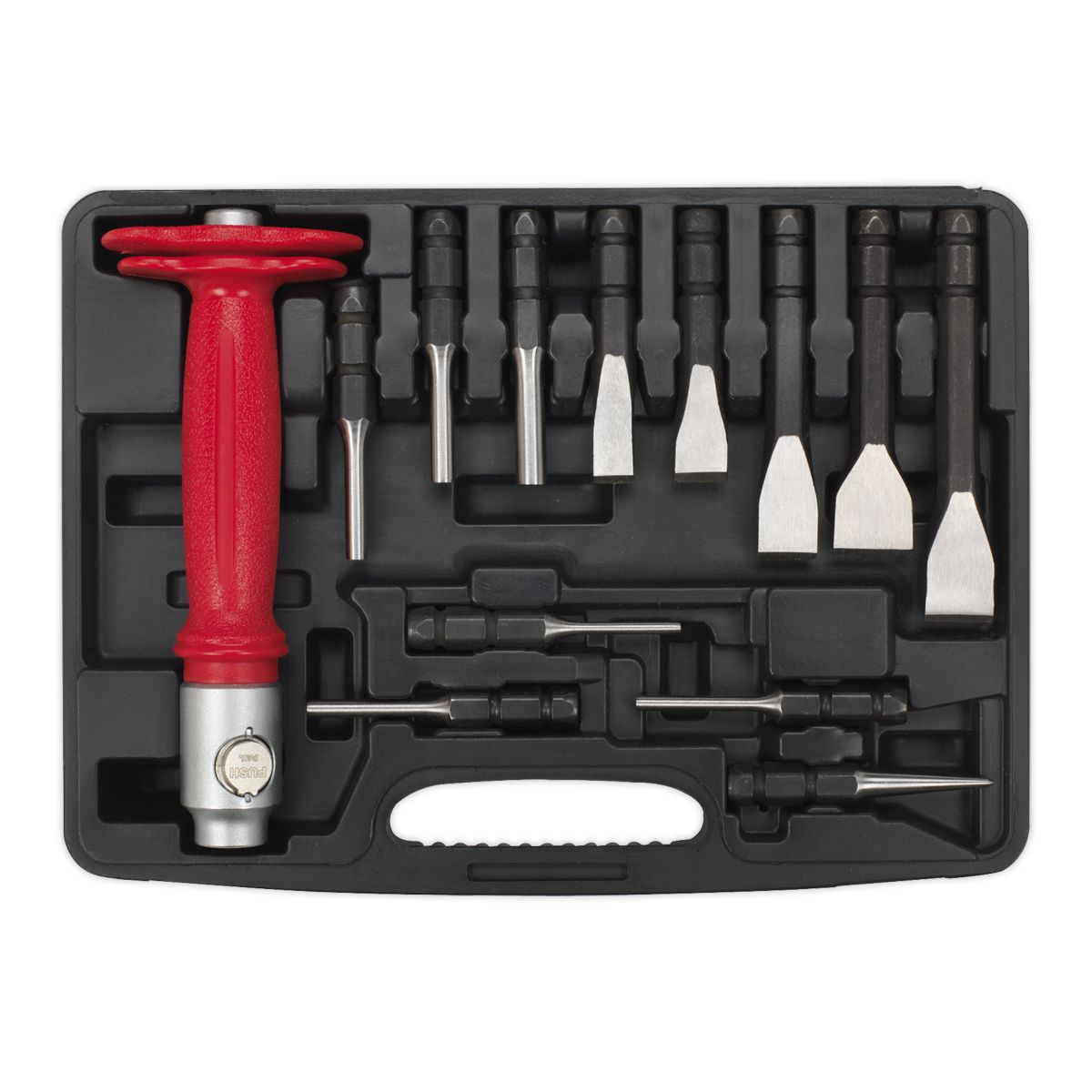 Sealey Premier Interchangeable Punch & Chisel Set 13pc - Image 4