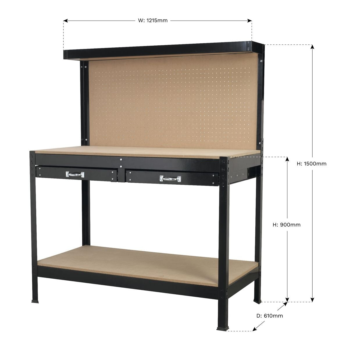 Sealey Workstation with 2 Drawers 1.2m - Image 3