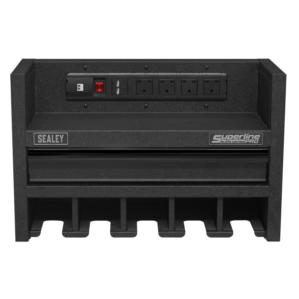 Sealey Superline PRO Power Tool Storage Rack with Drawer & Power Strip - Image 7