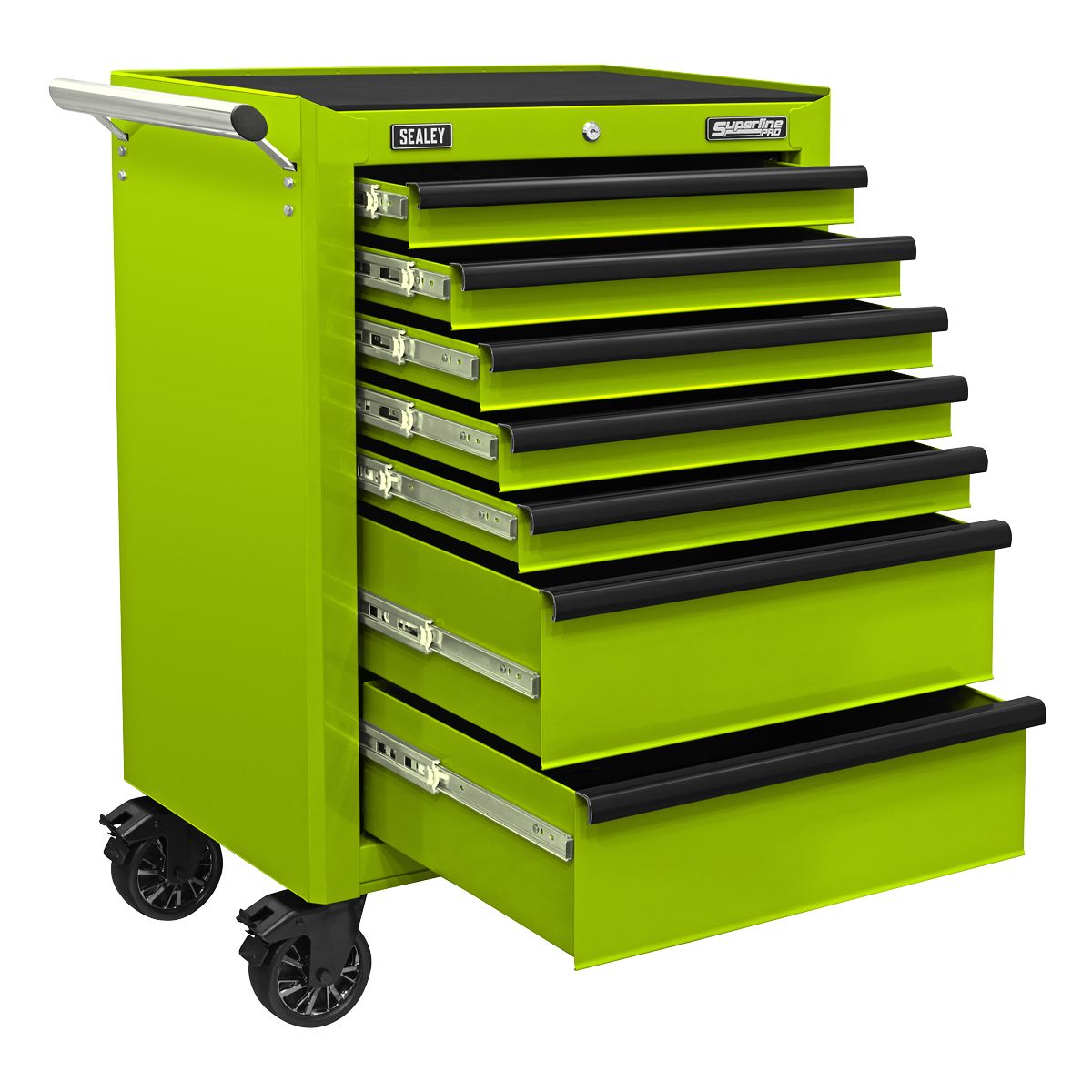 Sealey Superline PRO Rollcab 7 Drawer - Green/Black - Image 4