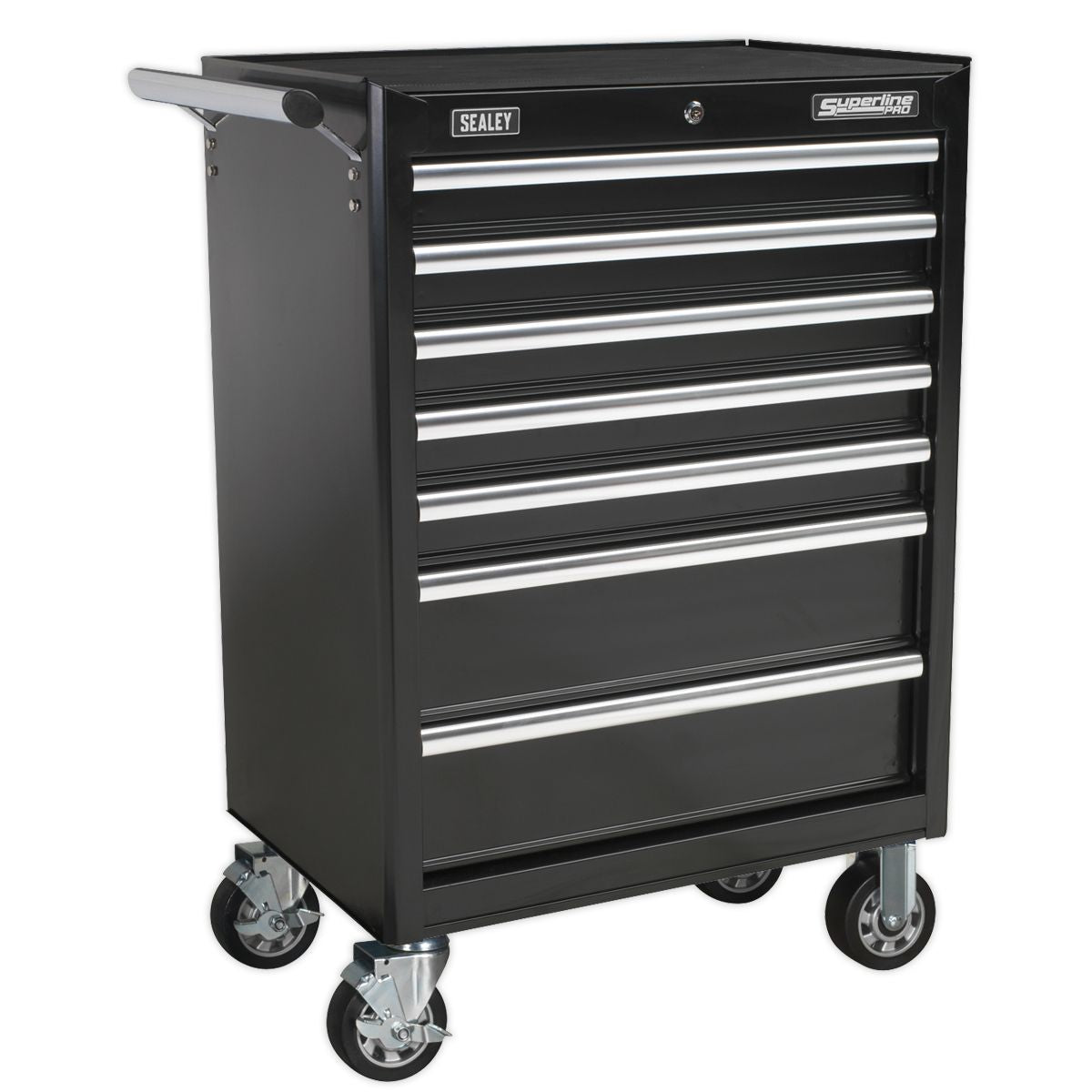 Sealey Superline PRO Rollcab 7 Drawer - Black - Image 1