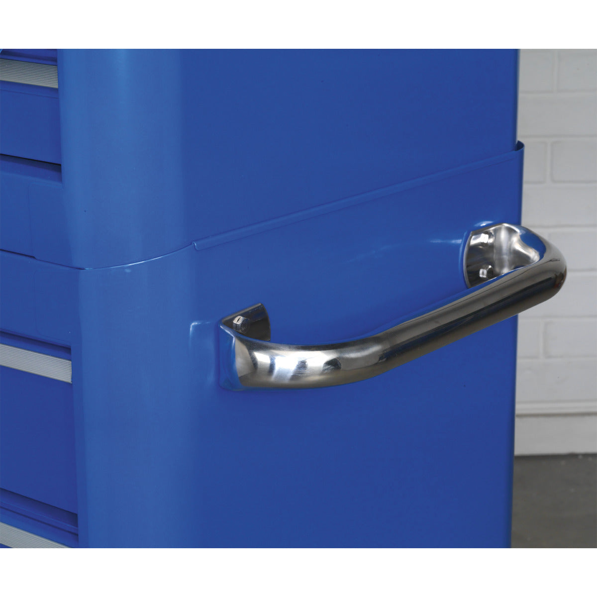 Premier Retro Style Wide Topchest & Rollcab Combination 10 Drawer Blue with White Stripes AP41COMBOBWS