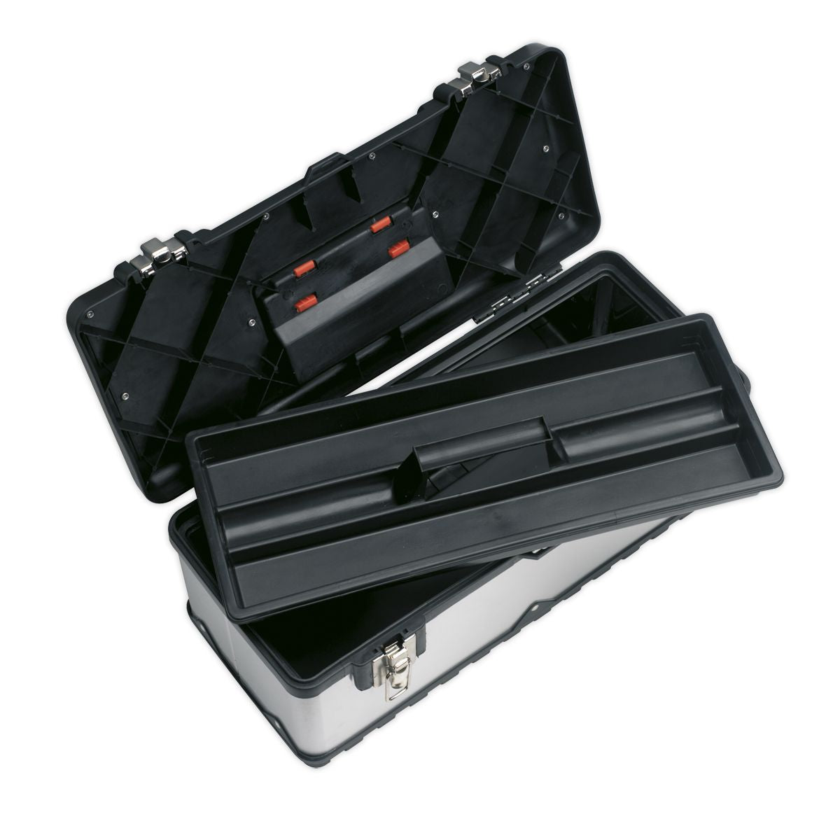 Sealey Stainless Steel Toolbox with Tote Tray 505mm - Image 2