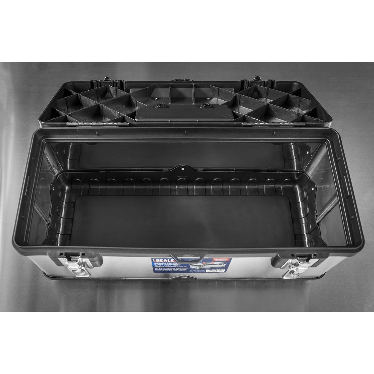 Sealey Stainless Steel Toolbox with Tote Tray 505mm - Image 6