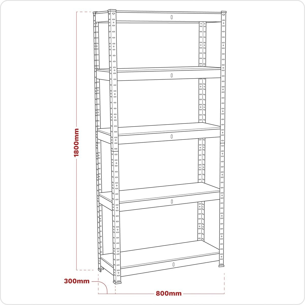 Sealey Racking Unit with 5 Shelves 150kg Capacity Per Level - Image 5