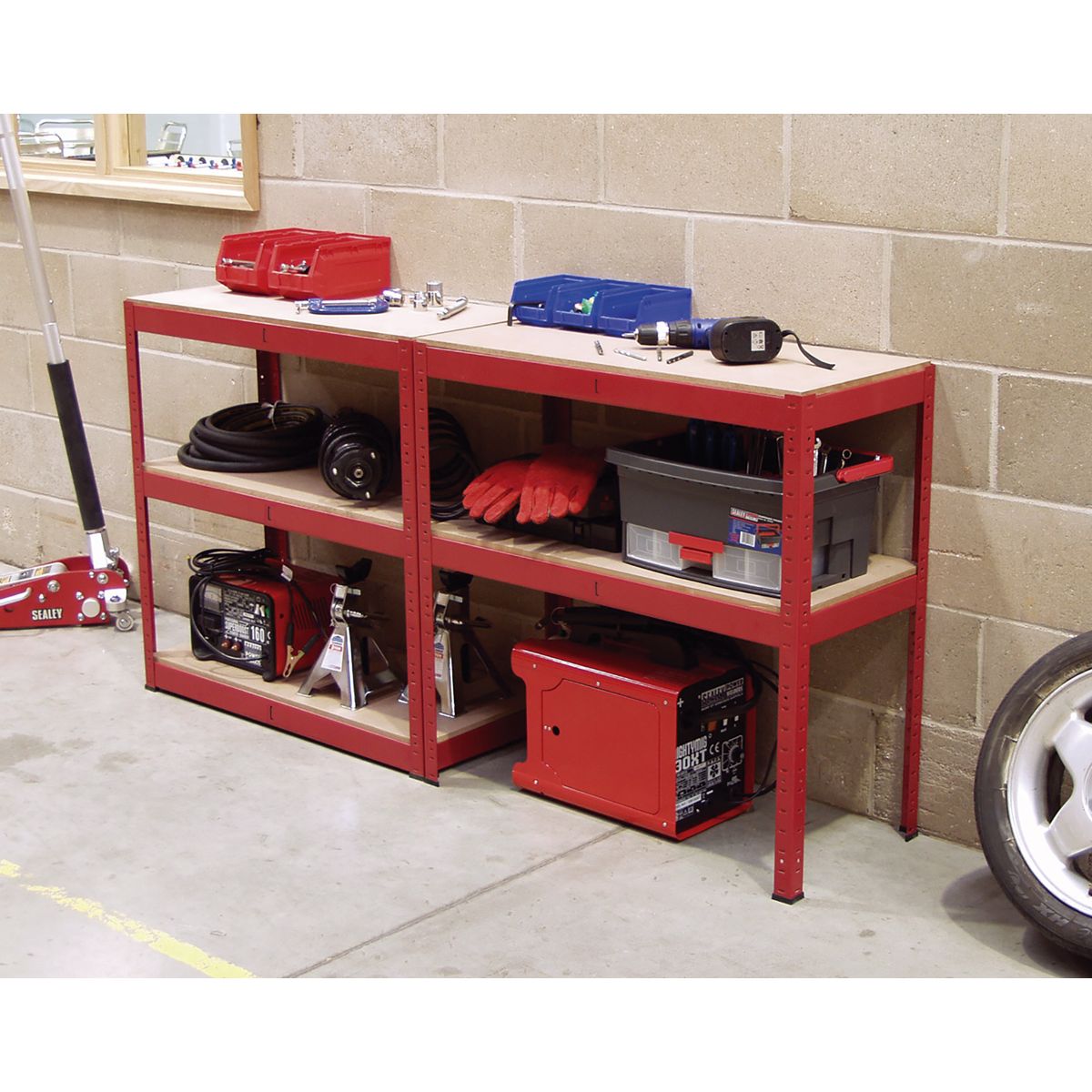 Sealey Racking Unit with 5 Shelves 350kg Capacity Per Level - Image 6