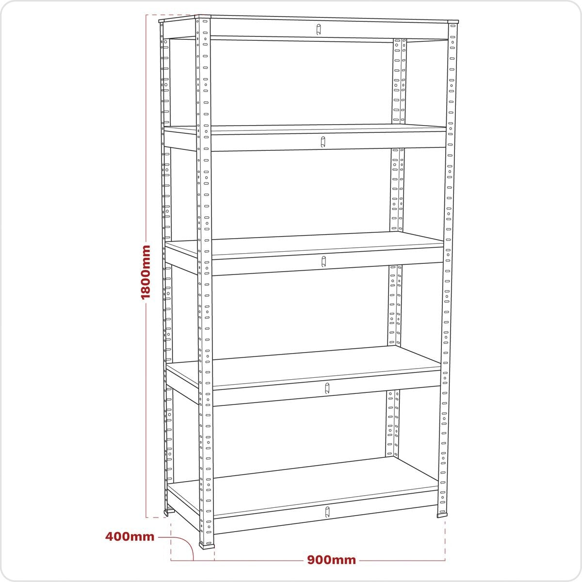 Sealey Racking Unit with 5 Shelves 350kg Capacity Per Level - Image 3