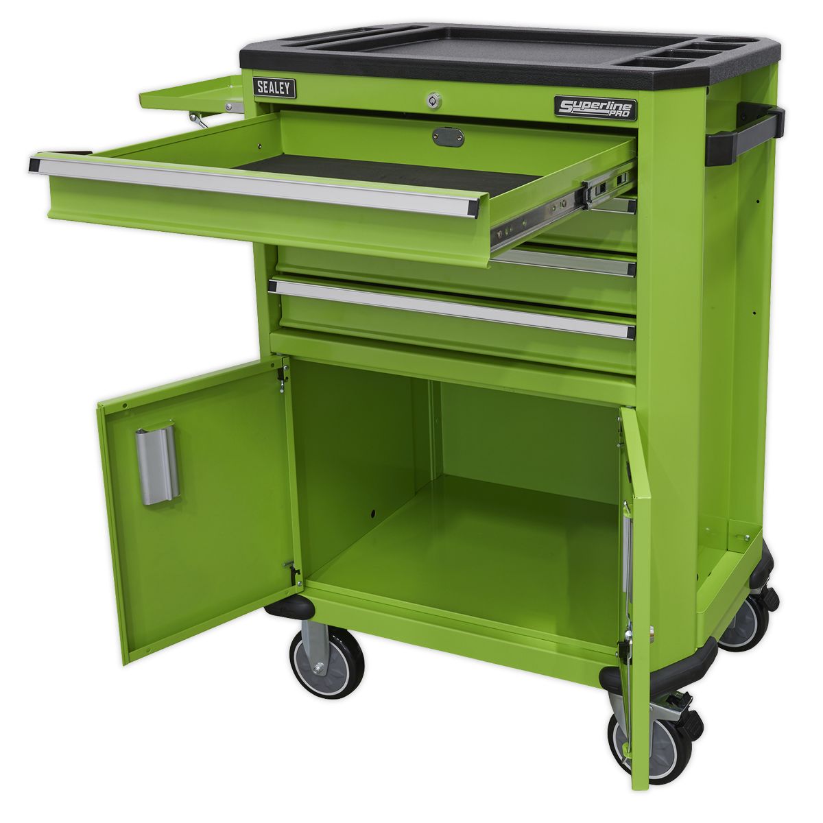 Sealey Superline PRO Tool Trolley with 4 Drawers & 2 Door Cupboard - Image 4