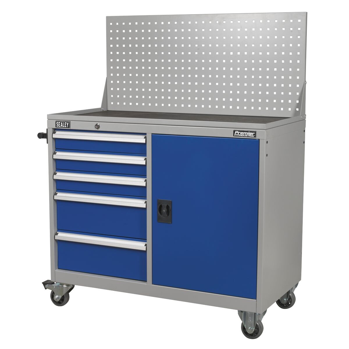 Sealey Premier Industrial Mobile Workstation with 5 Drawers & 1 Shelf Locker - Image 3